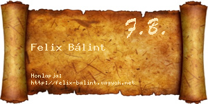 Felix Bálint névjegykártya