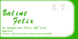 balint felix business card